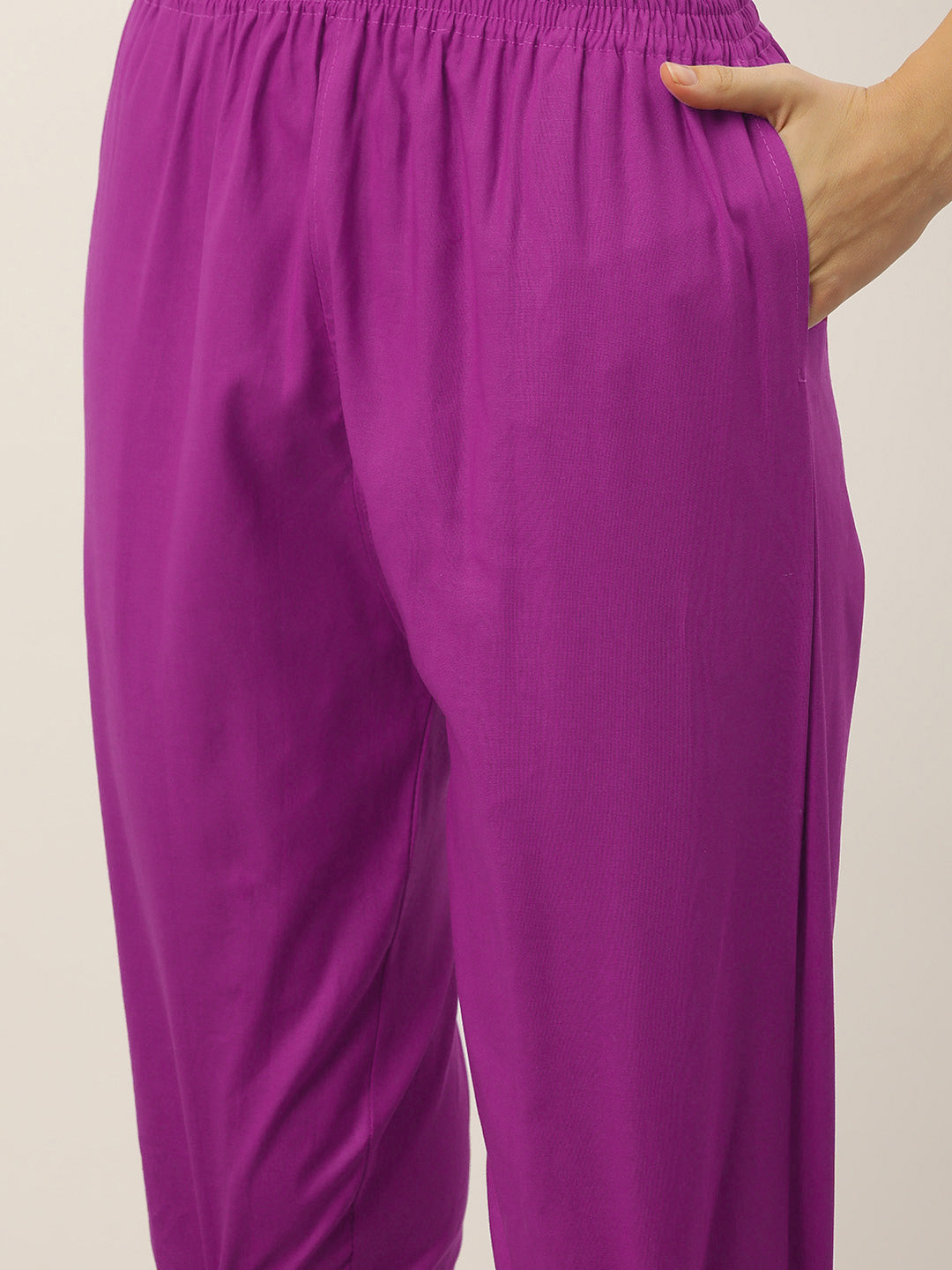 Women Pure Cotton Kurti Pant - Purple