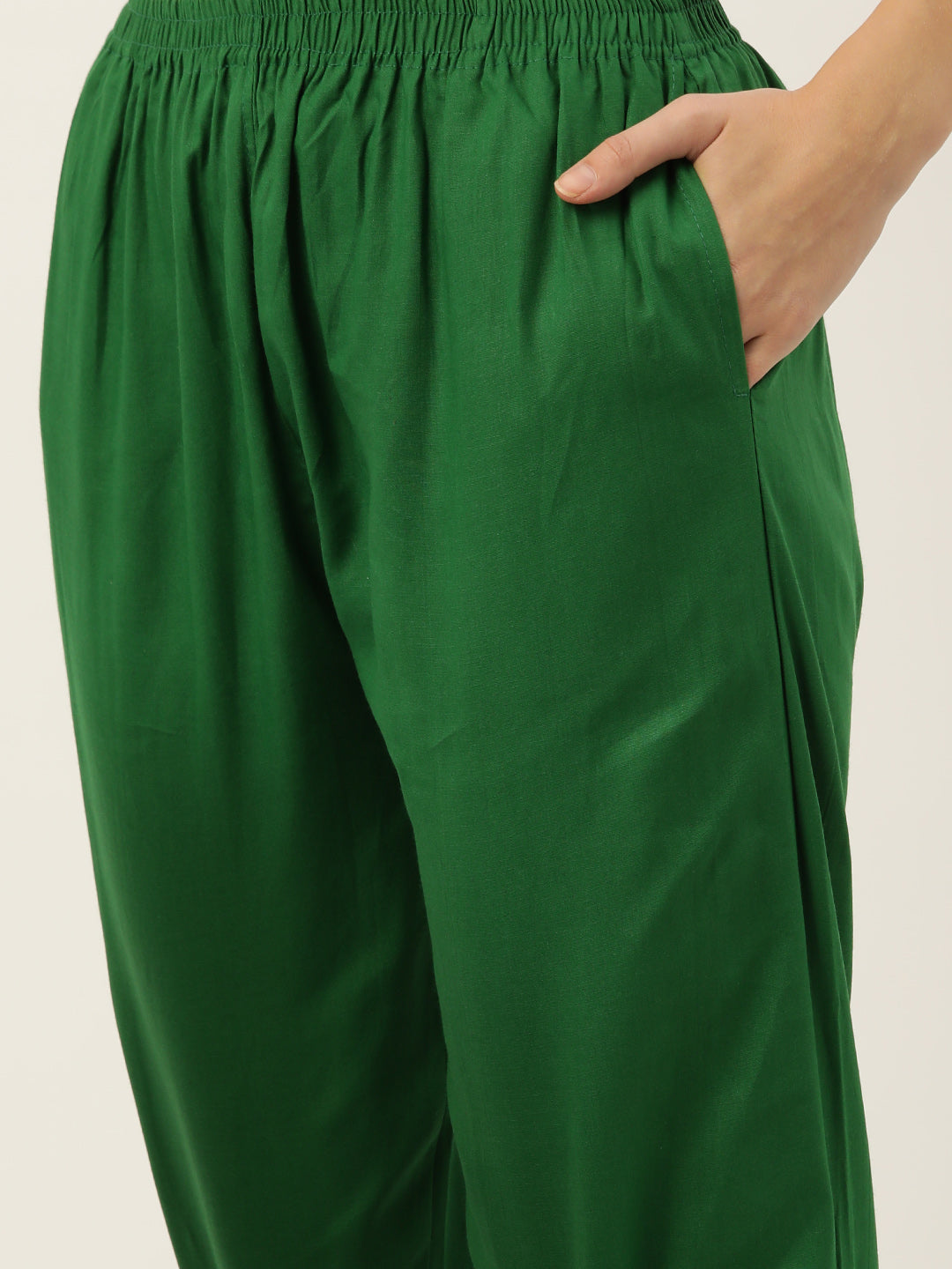 Women Pure Cotton Kurti Pant - Green