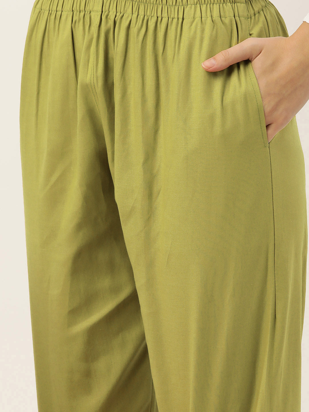 Women Pure Cotton Kurti Pant - Mehandi