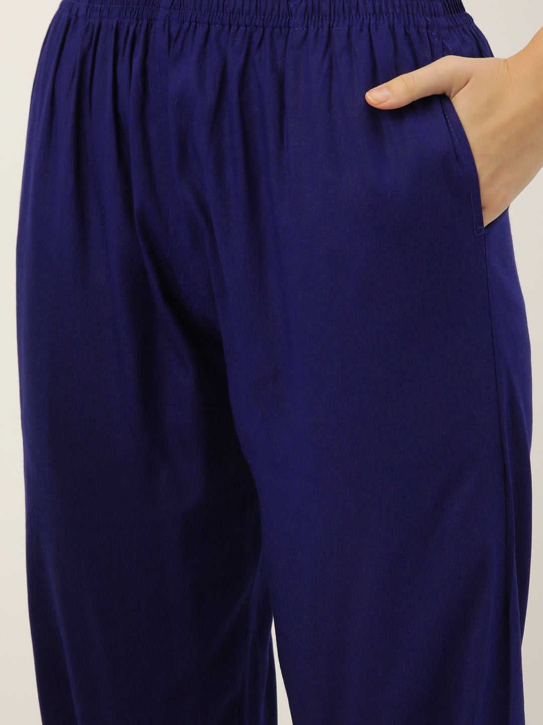 Women Pure Cotton Kurti Pant - Royal Blue