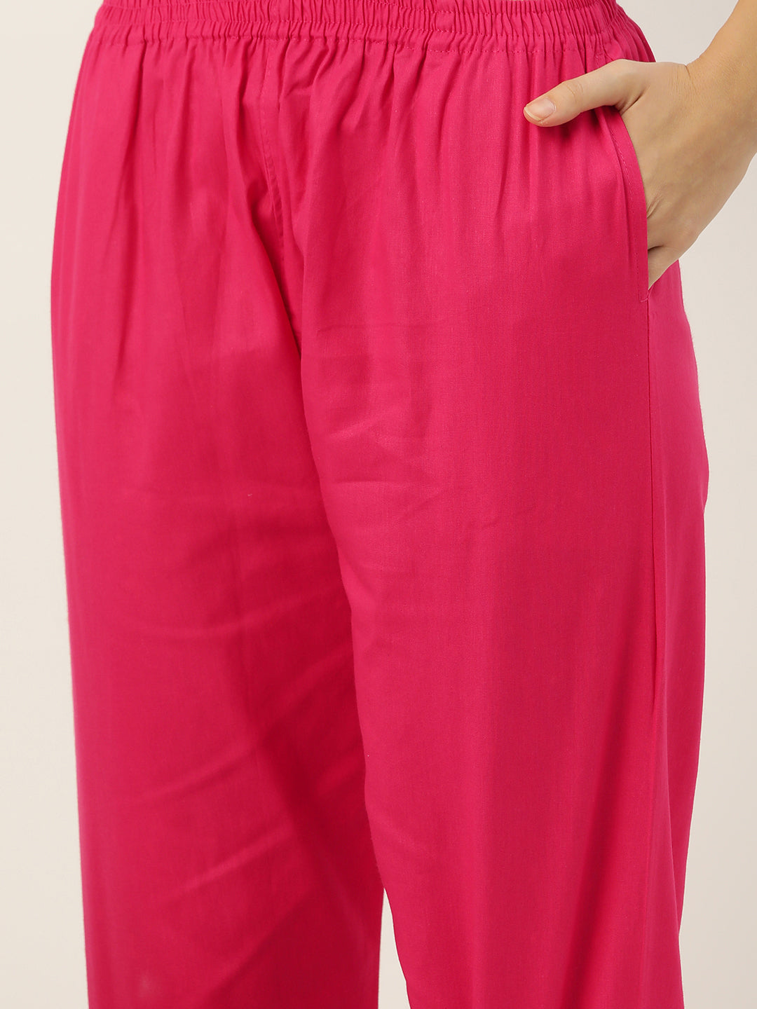 Women Pure Cotton Kurti Pant - Pink