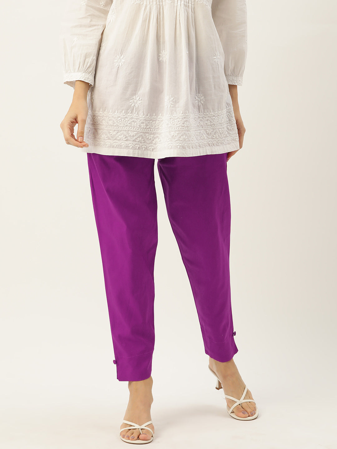 Women Pure Cotton Kurti Pant - Purple