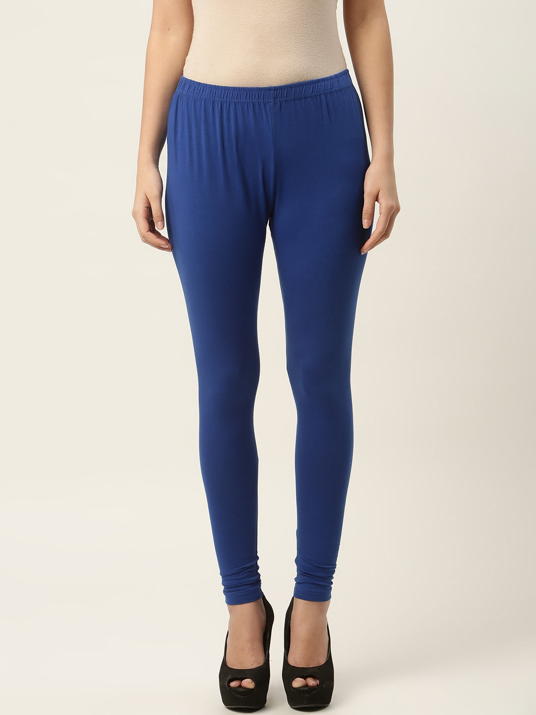 Women Royal Blue Churidar-Length Leggings