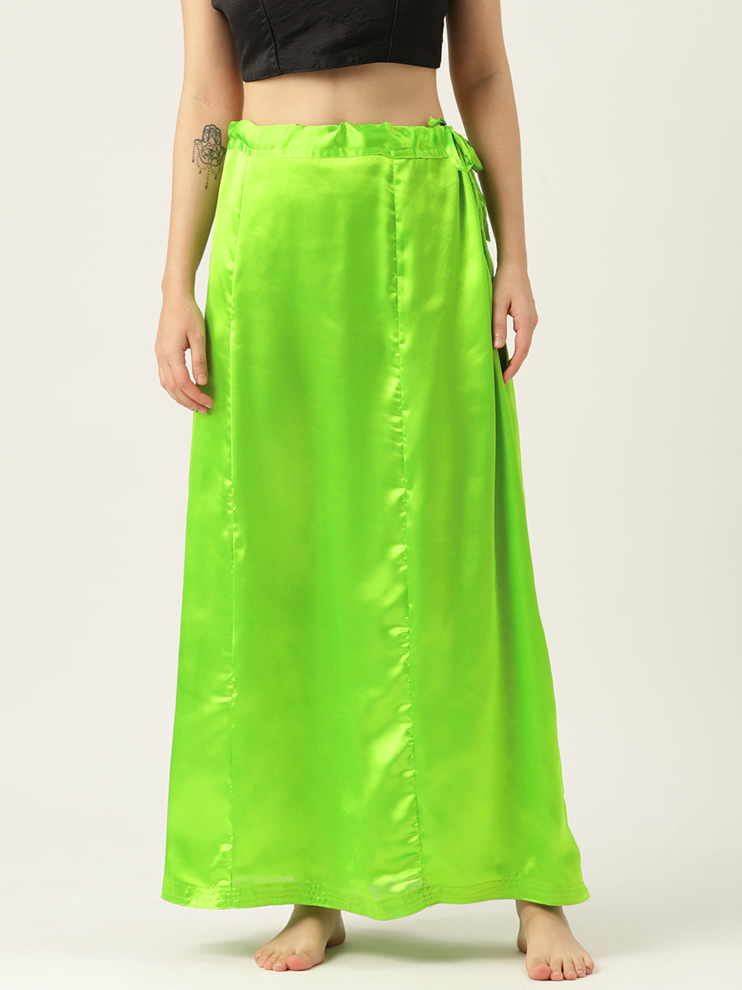 Women Saree Petticoat / Flared Shaper - Parrot Green