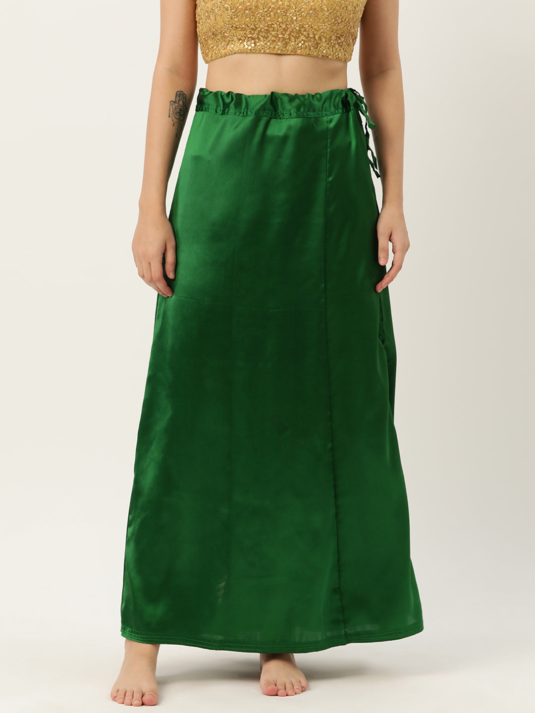 Women Saree Petticoat / Flared Shaper - Green