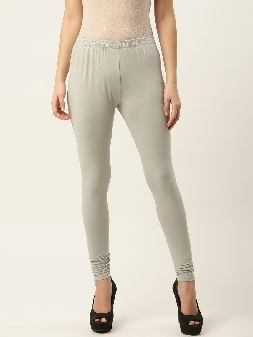 Women Light Grey Churidar-Length Leggings