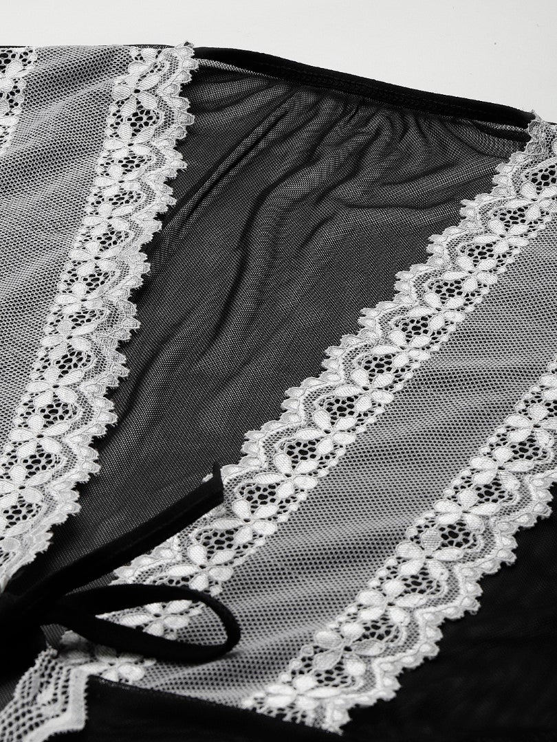 Black babydoll with Net/Lace