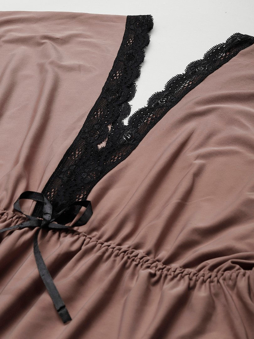 Brown babydoll/Nighty with Icy Silk Satin