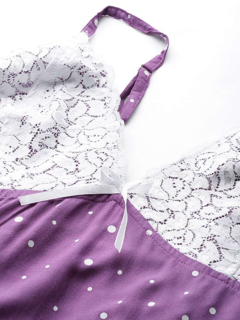 Polka dot Printed Nightwear/Nighty
