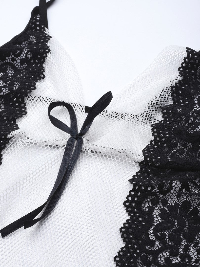 White babydoll with lace/net