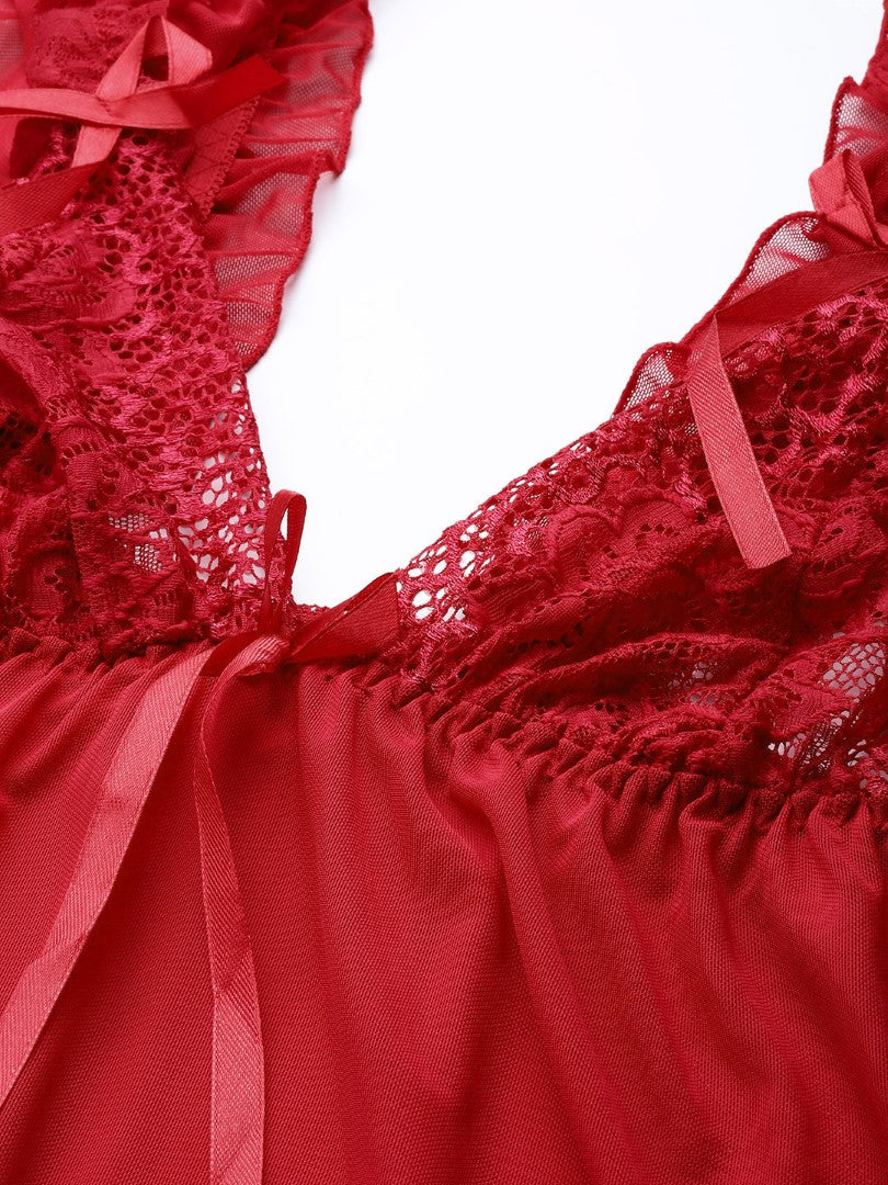 Red babydoll with Full Lace