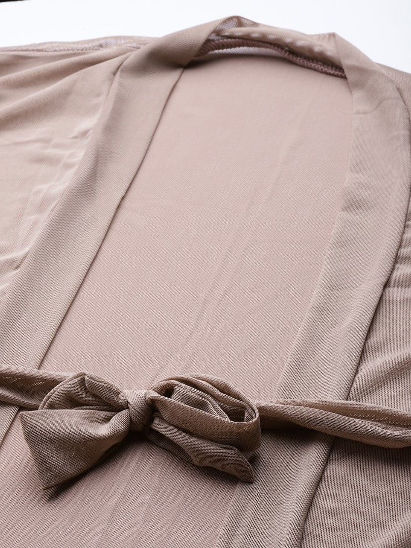 Brown babydoll with satin