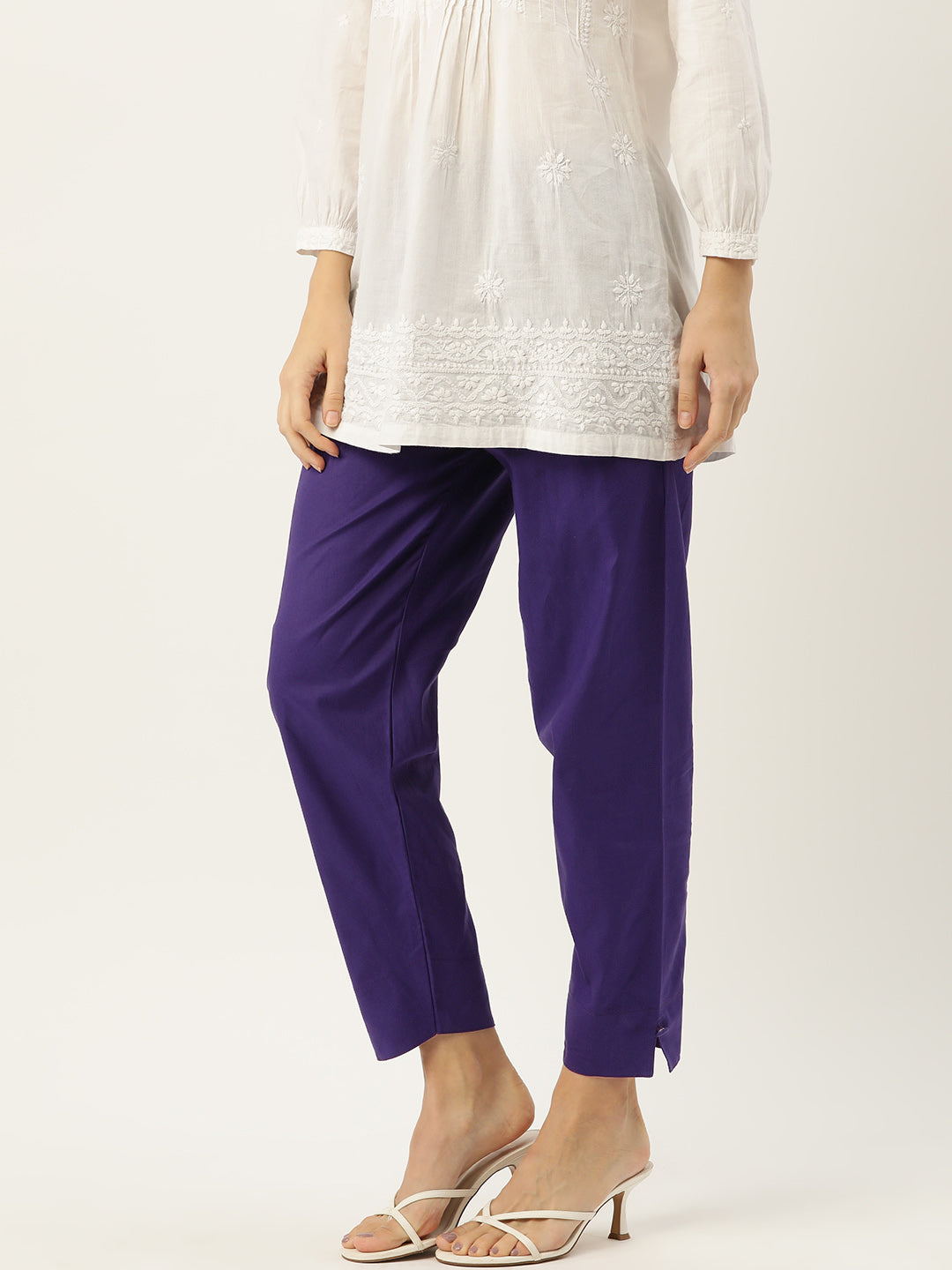 Women Pure Cotton Kurti Pant - Violet