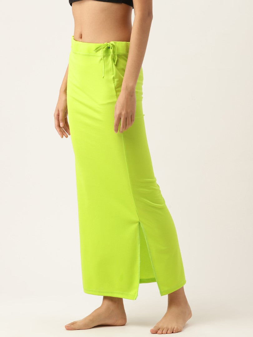 Women Parrot Green Solid Saree Shapewear