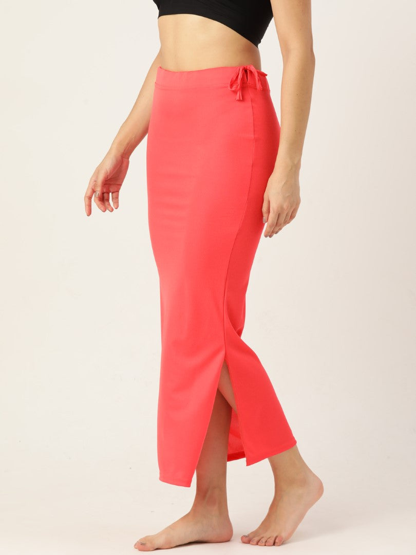 Women Deep Rose Solid Saree Shapewear