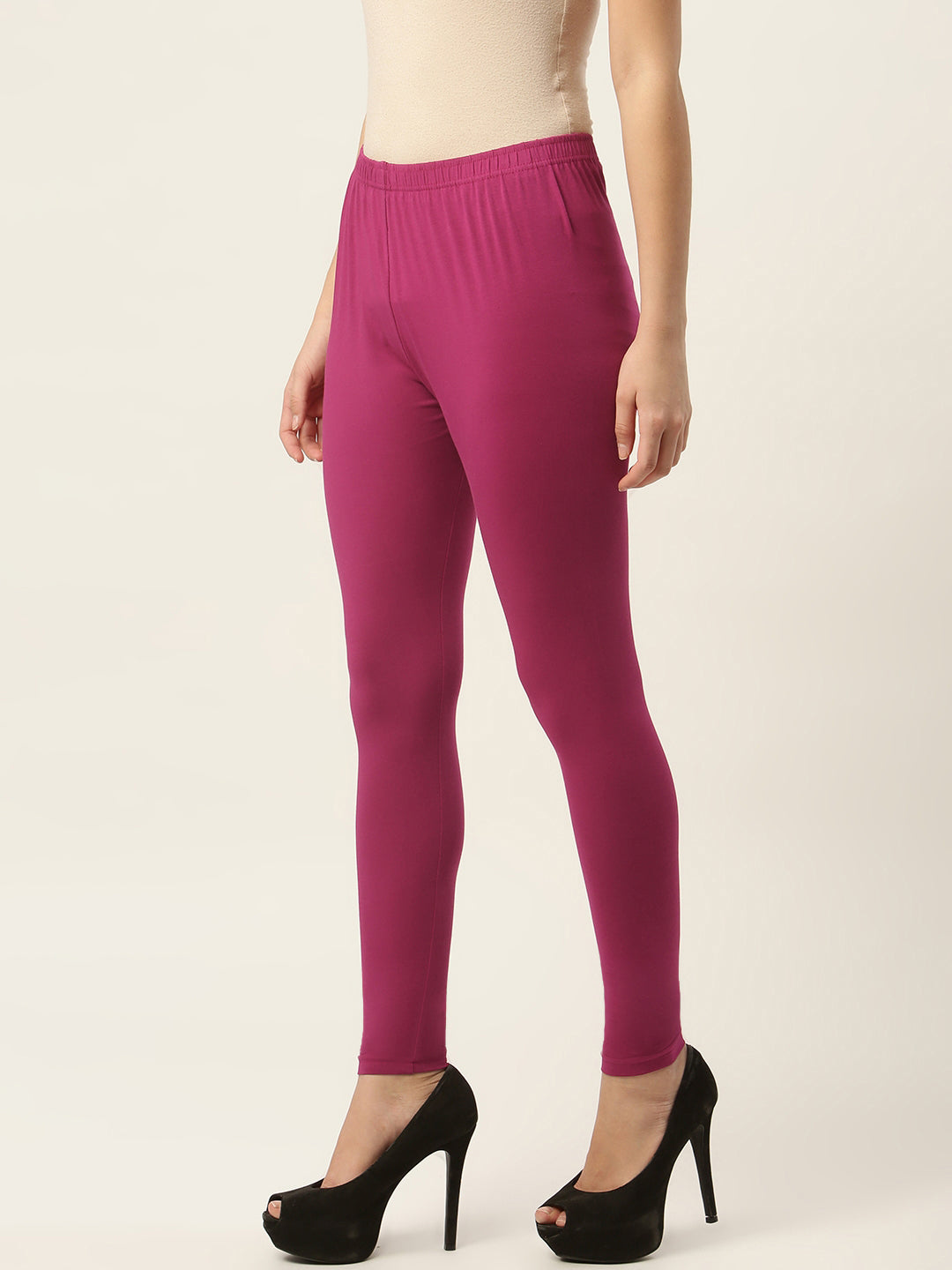 Women Magenta Ankle-Length Leggings