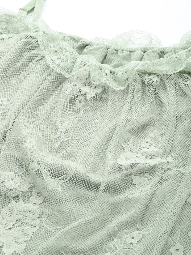 Green babydoll with Full Lace