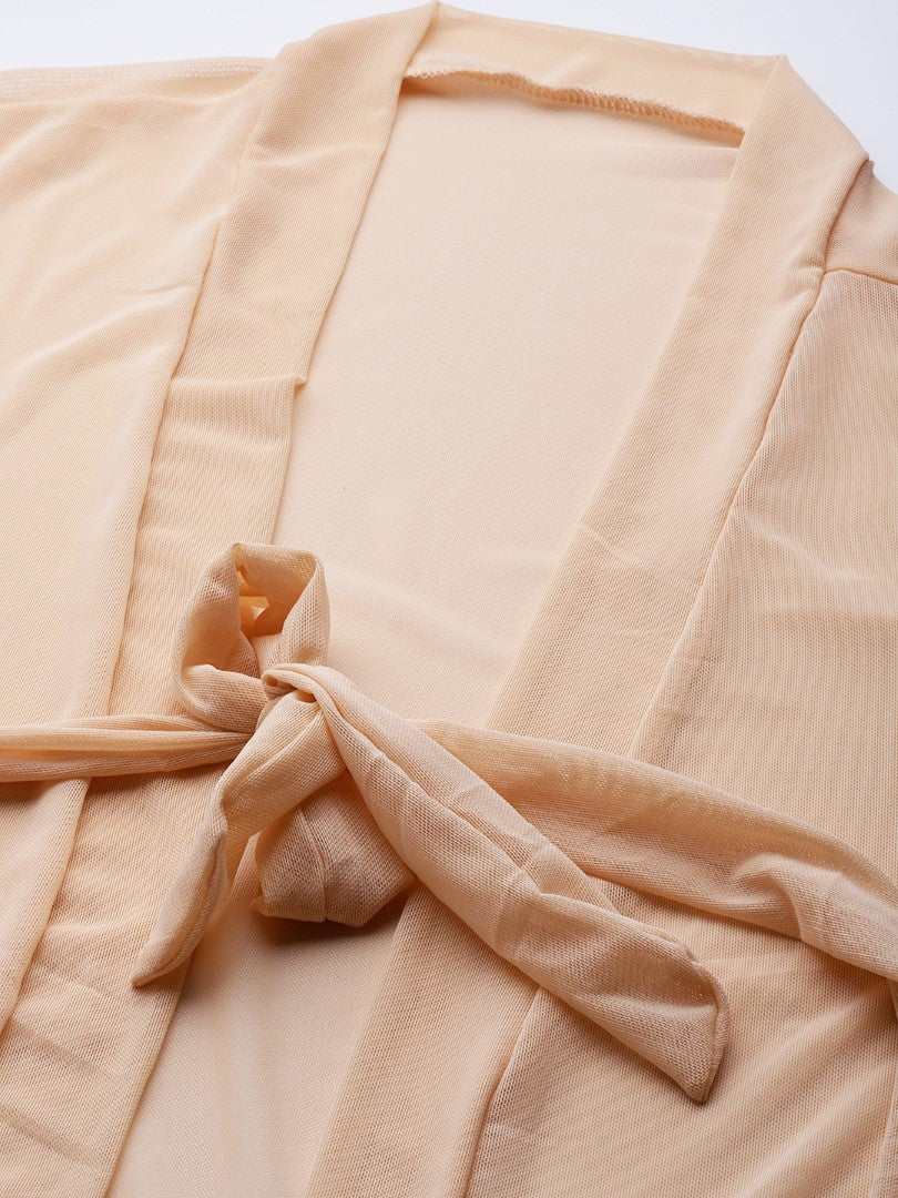 Skin babydoll with satin