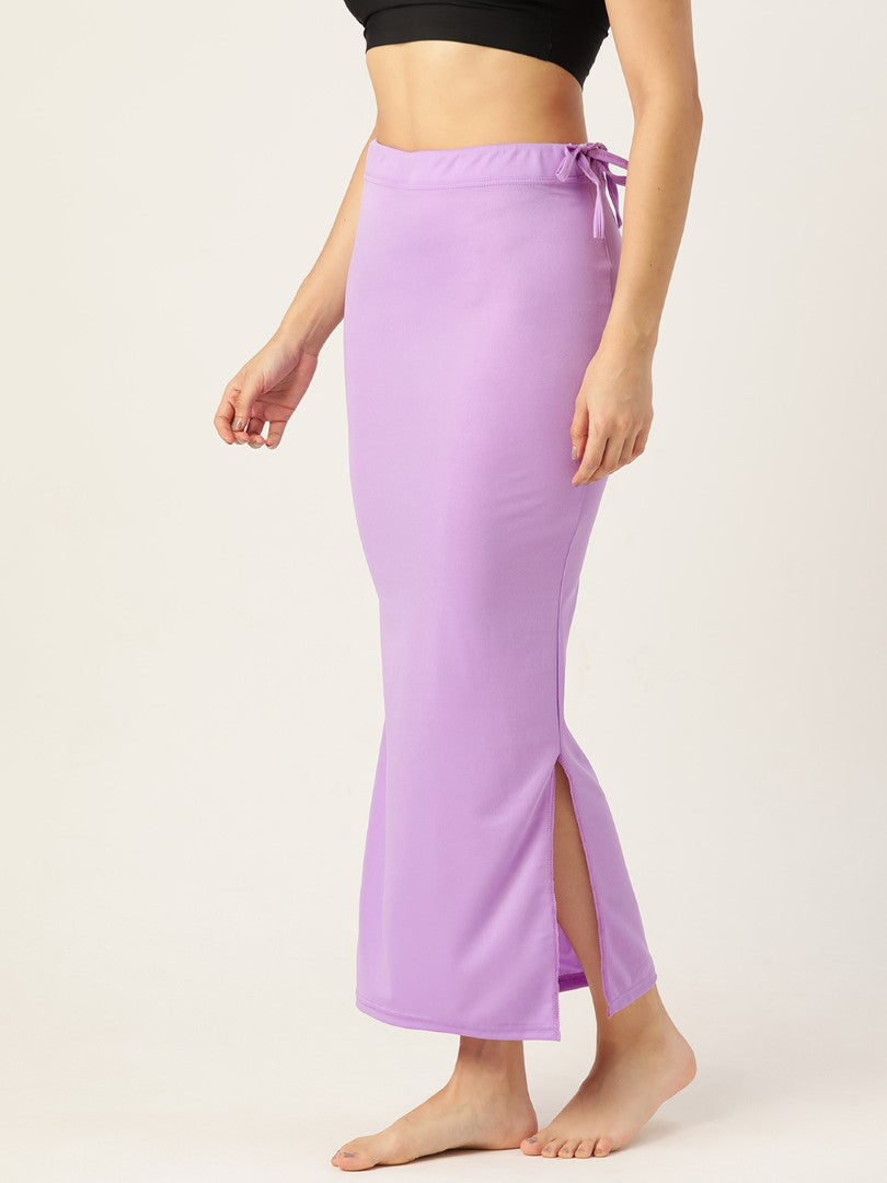 Women Lavender Solid Saree Shapewear