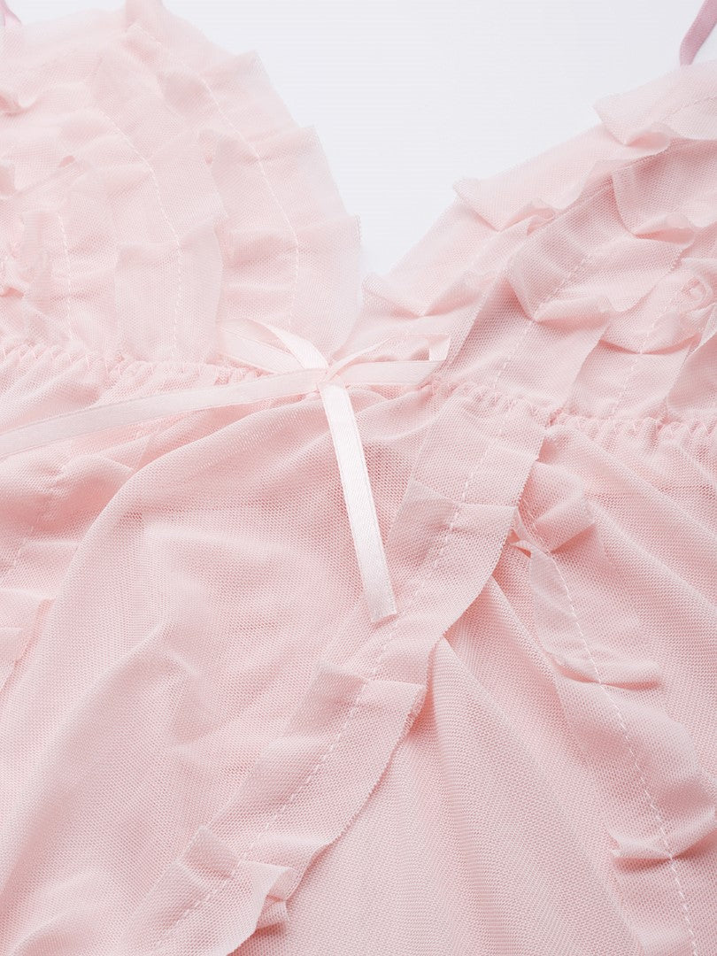 Peach babydoll with Net