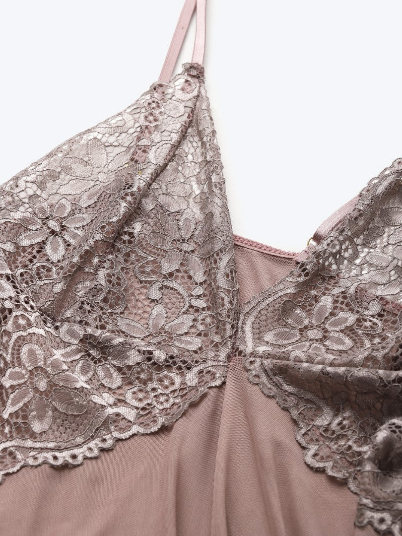 Brown babydoll with Full Net