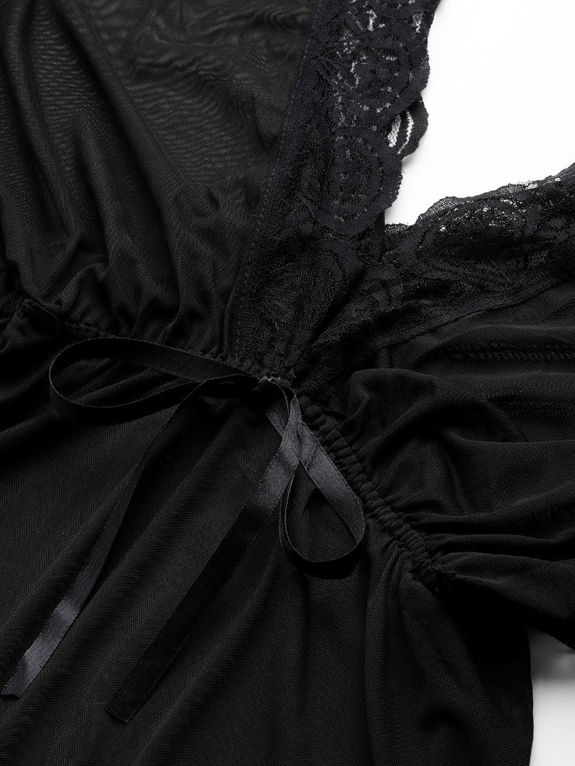 Black babydoll with Full Net