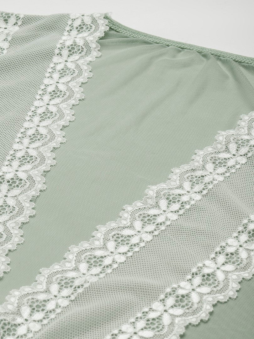 Green babydoll with Net/Lace