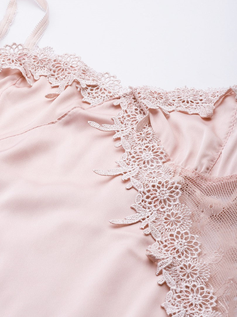 Peach babydoll with Lace