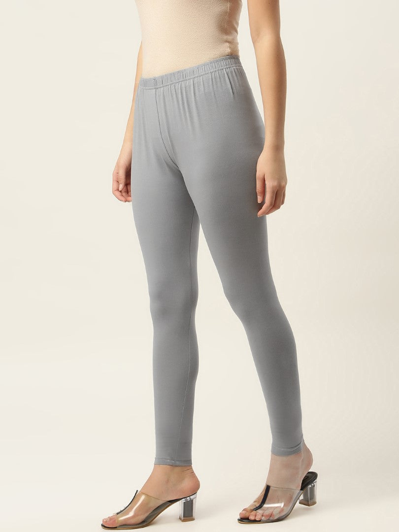 Women Grey Ankle-Length Leggings