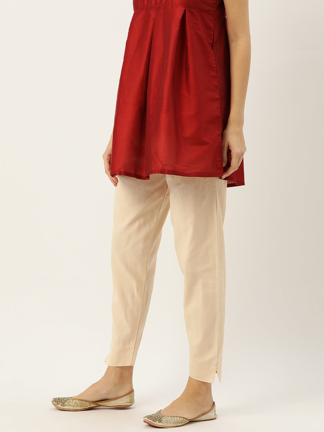 Women Pure Cotton Kurti Pant - Cream