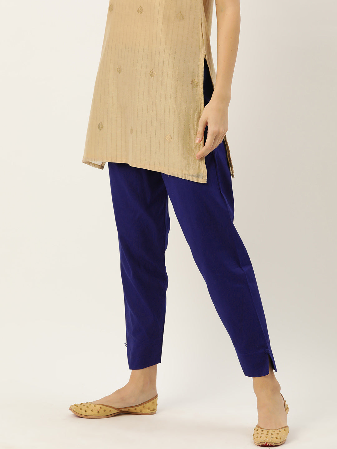 Women Pure Cotton Kurti Pant - Royal Blue