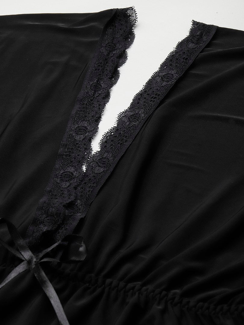 Black babydoll/Nighty with Icy Silk Satin