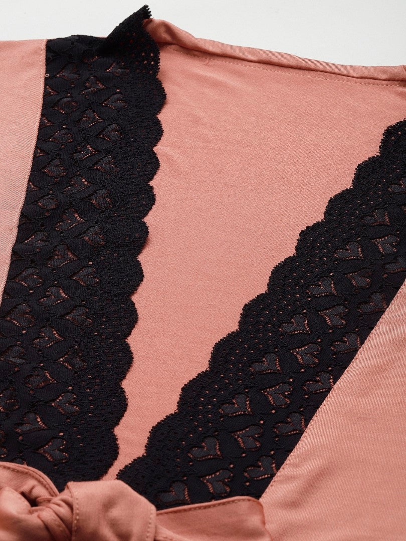 Peach Robe with Modal Fabric
