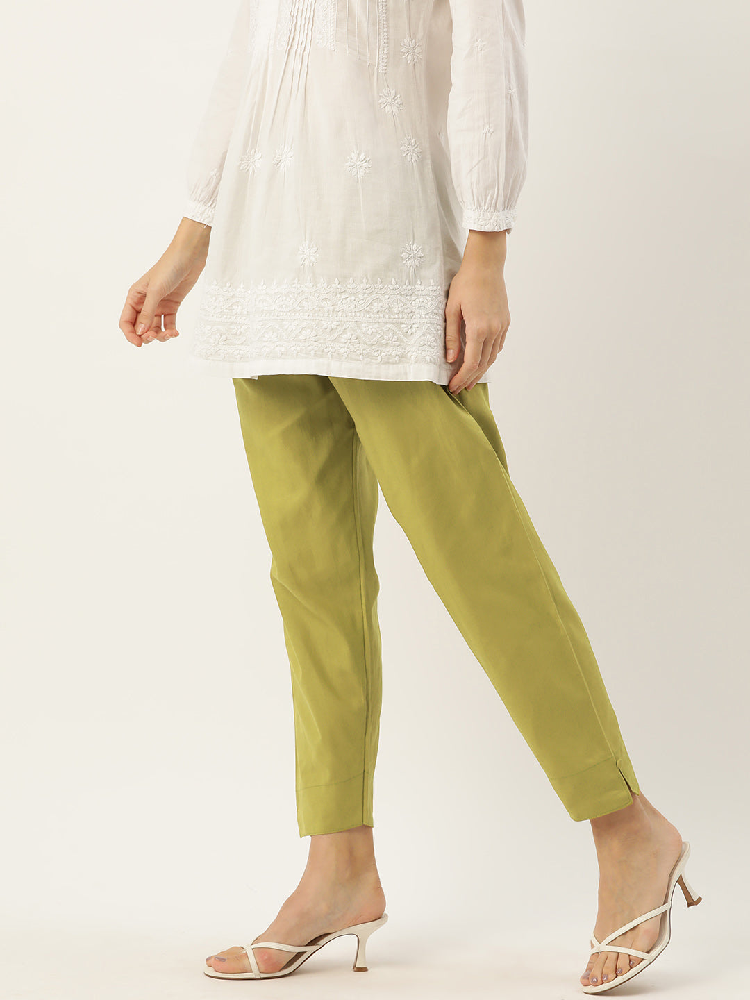 Women Pure Cotton Kurti Pant - Mehandi