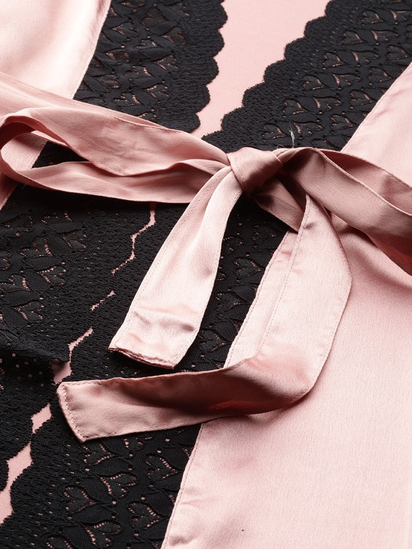 Rust Nightwear/nighty with satin
