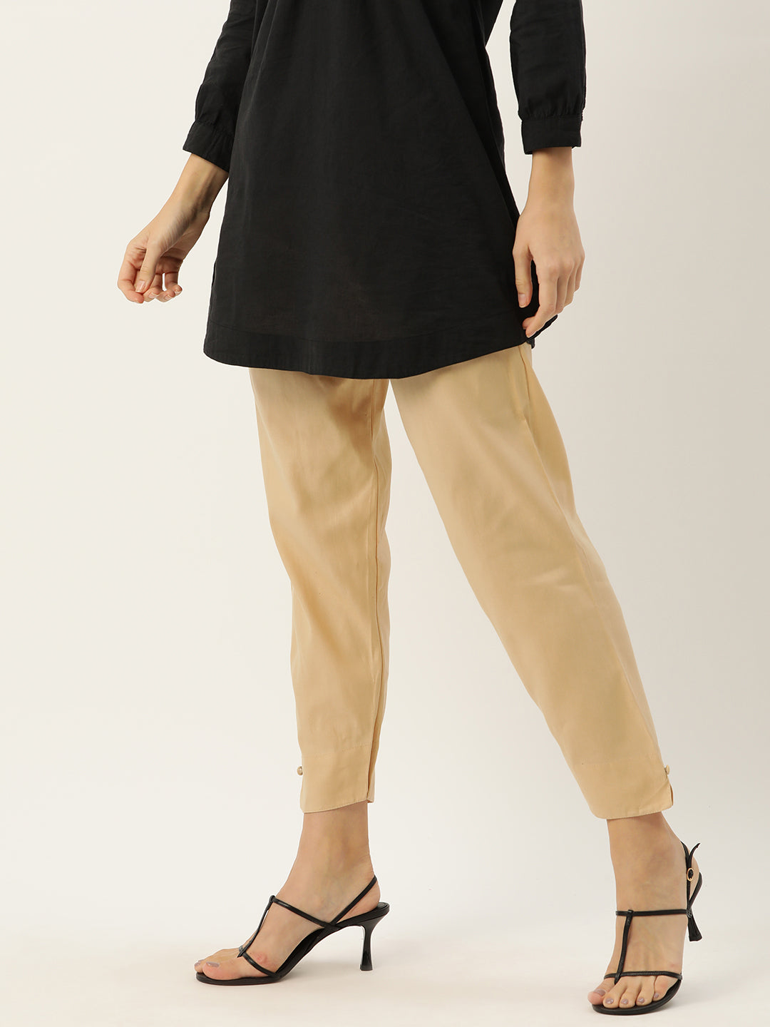 Women Pure Cotton Kurti Pant - Apricot