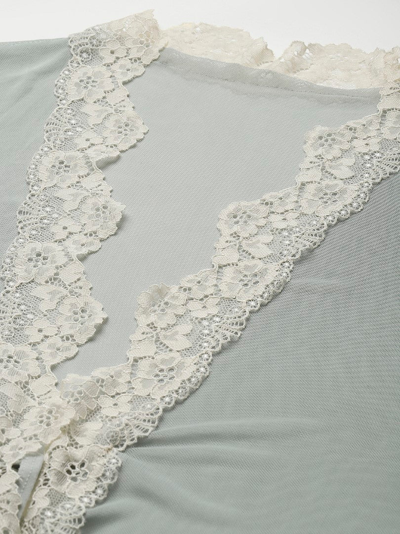 Green babydoll with Net/Lace