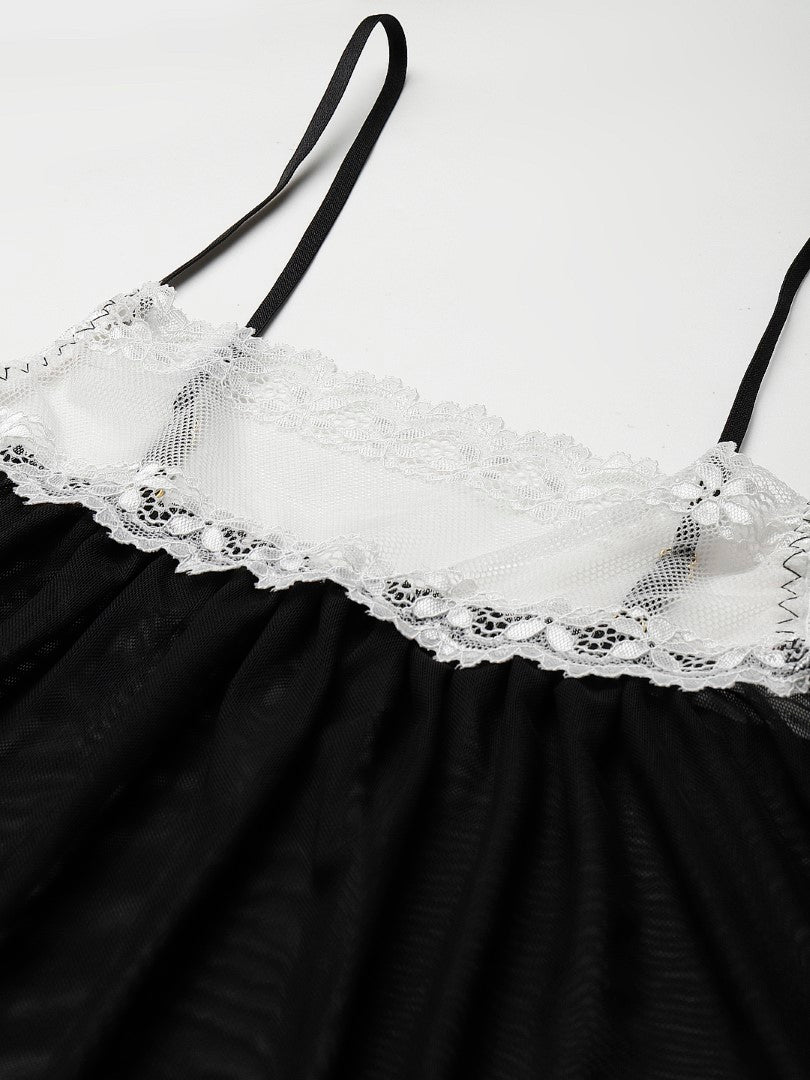 Black babydoll with Net/Lace