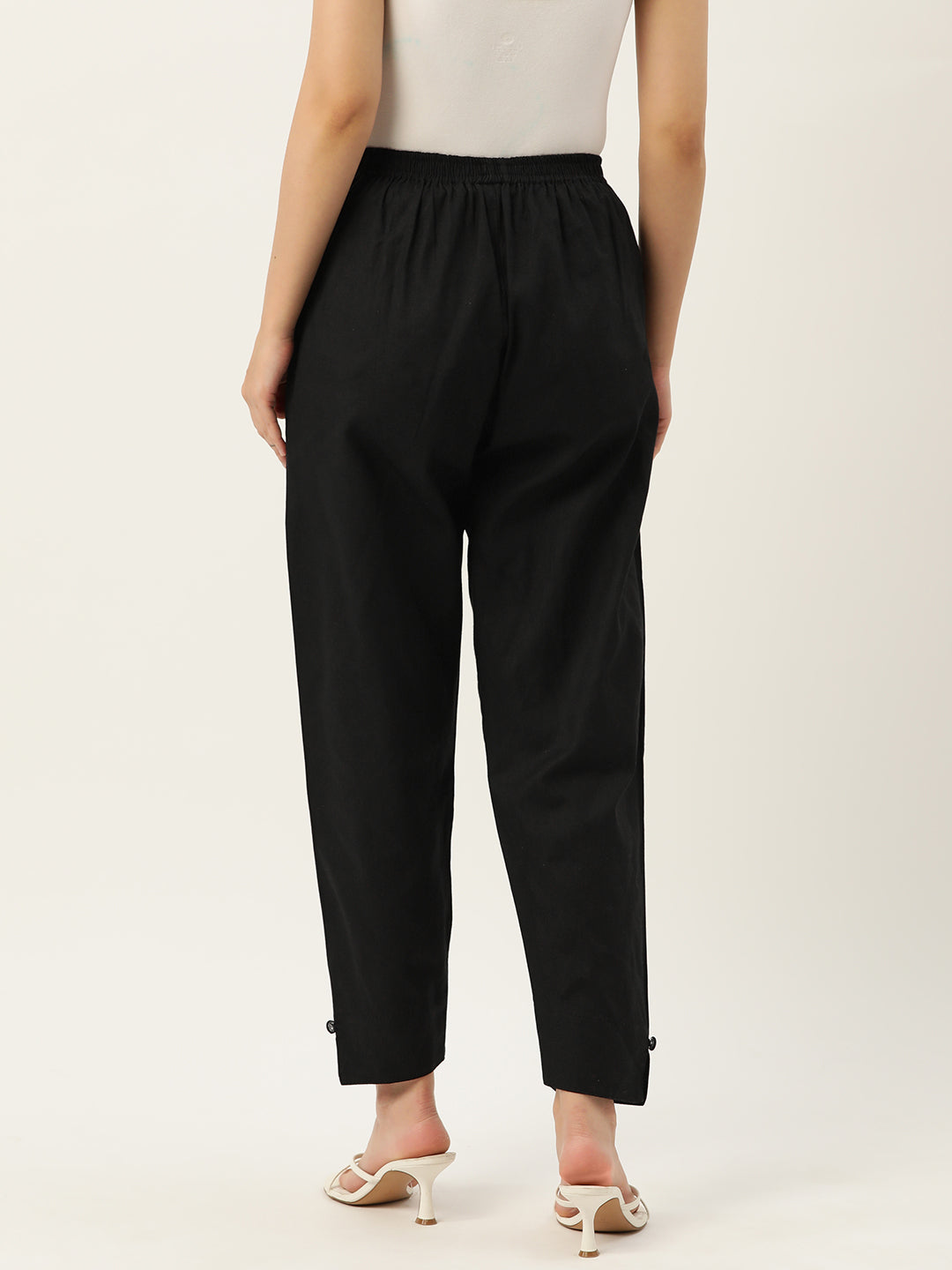 Women Pure Cotton Kurti Pant - Black