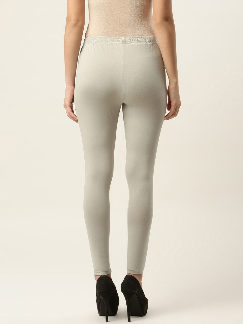 Women Light Grey Ankle-Length Leggings