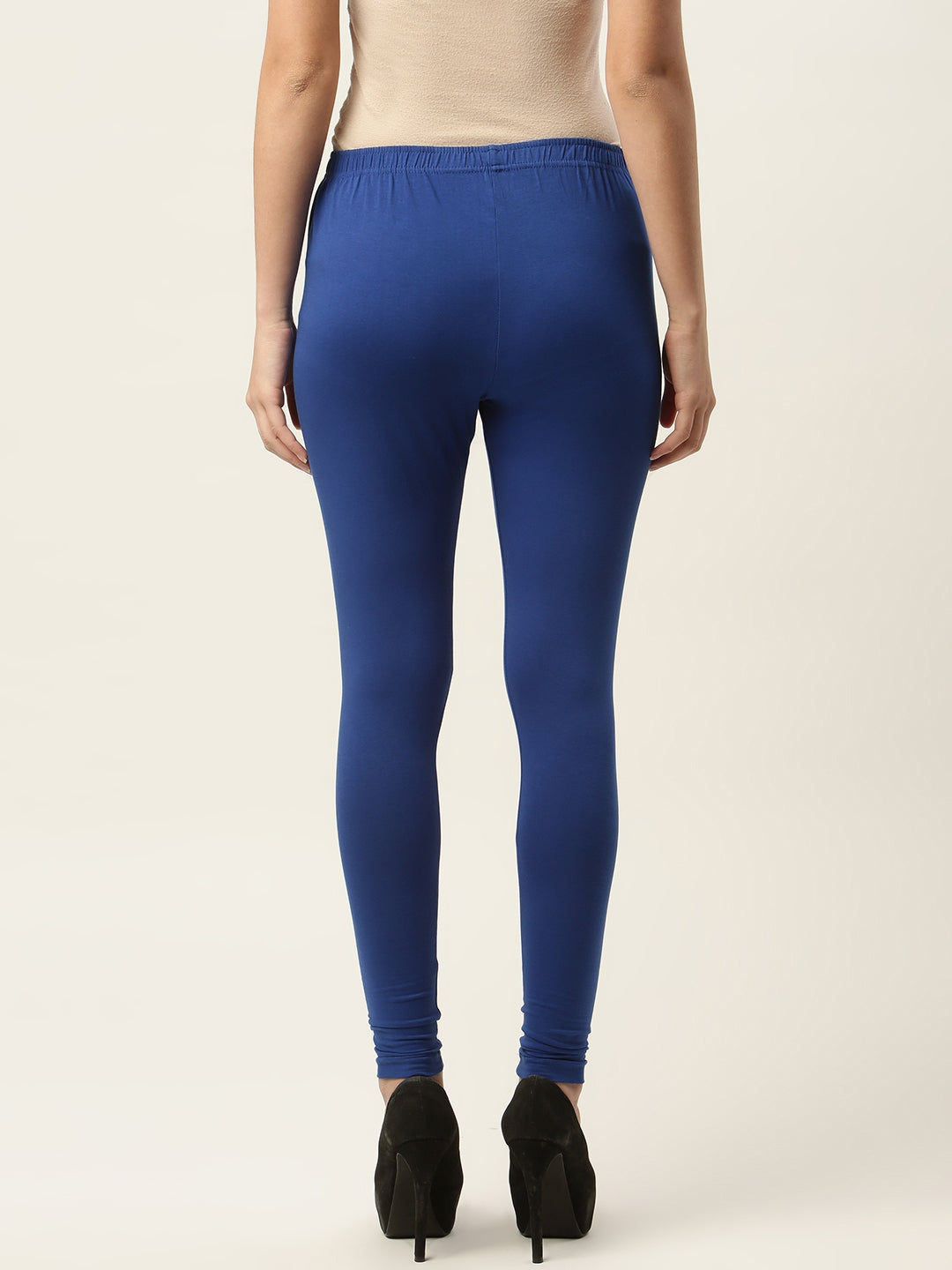 Women Royal Blue Churidar-Length Leggings