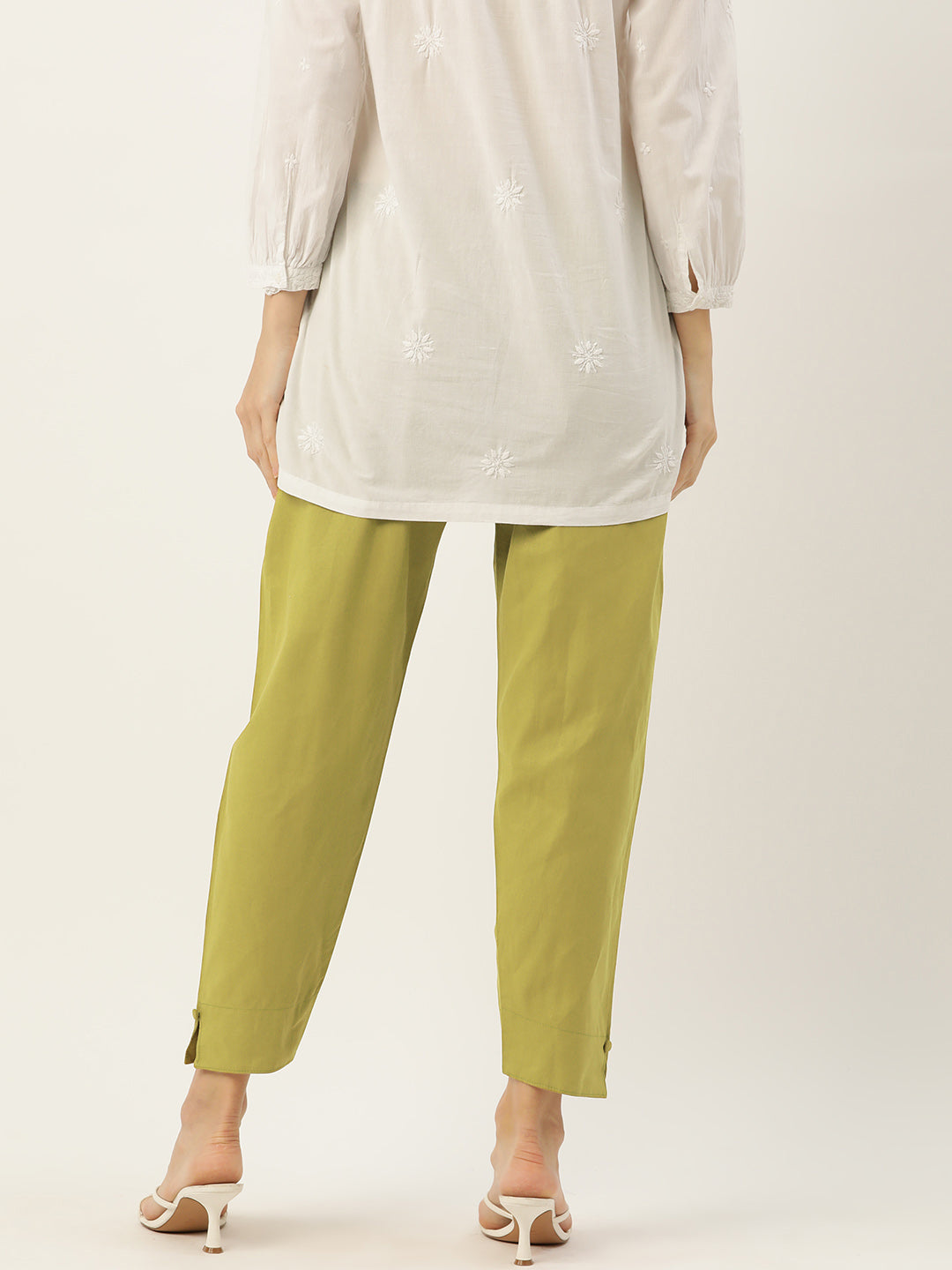 Women Pure Cotton Kurti Pant - Mehandi