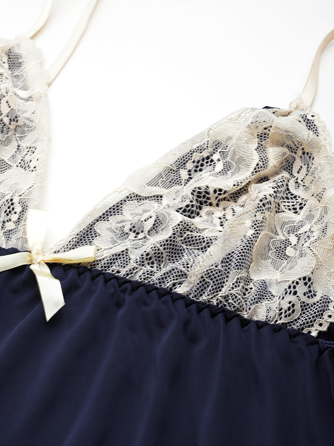 Ms.Lingies Blue Solid Finish Babydoll Lingerie/Nighty with Robe & matching Thong