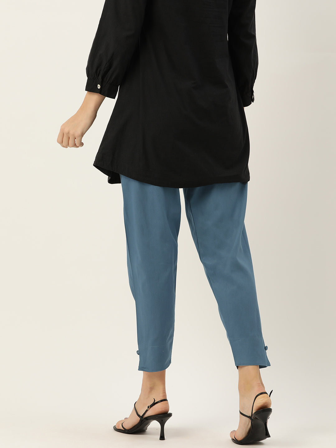 Women Pure Cotton Kurti Pant - Grey Cool