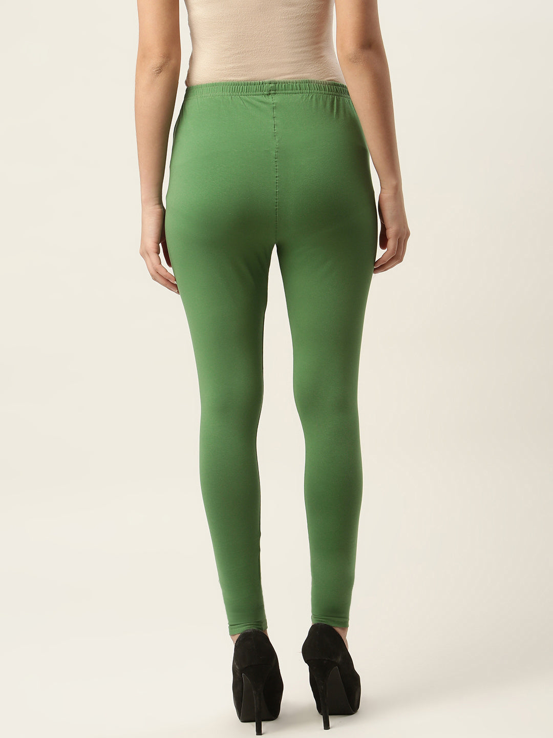 Women Olive Green Ankle-Length Leggings
