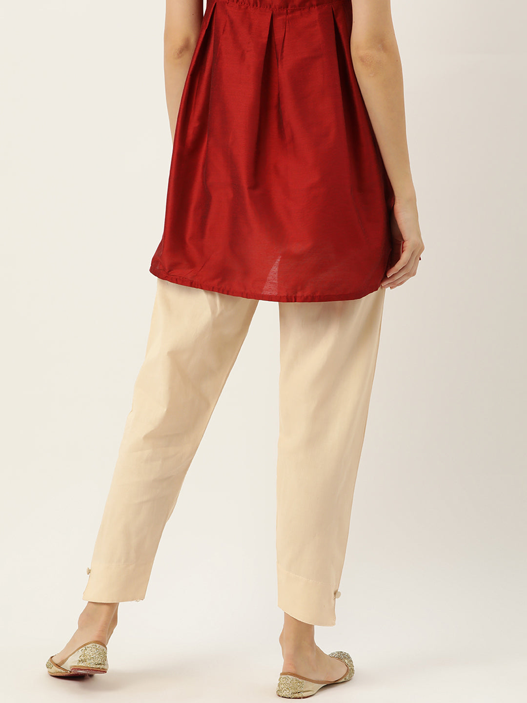 Women Pure Cotton Kurti Pant - Cream