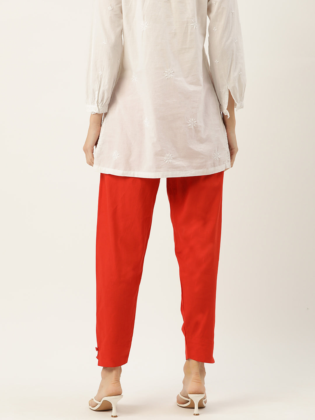 Women Pure Cotton Kurti Pant - Red