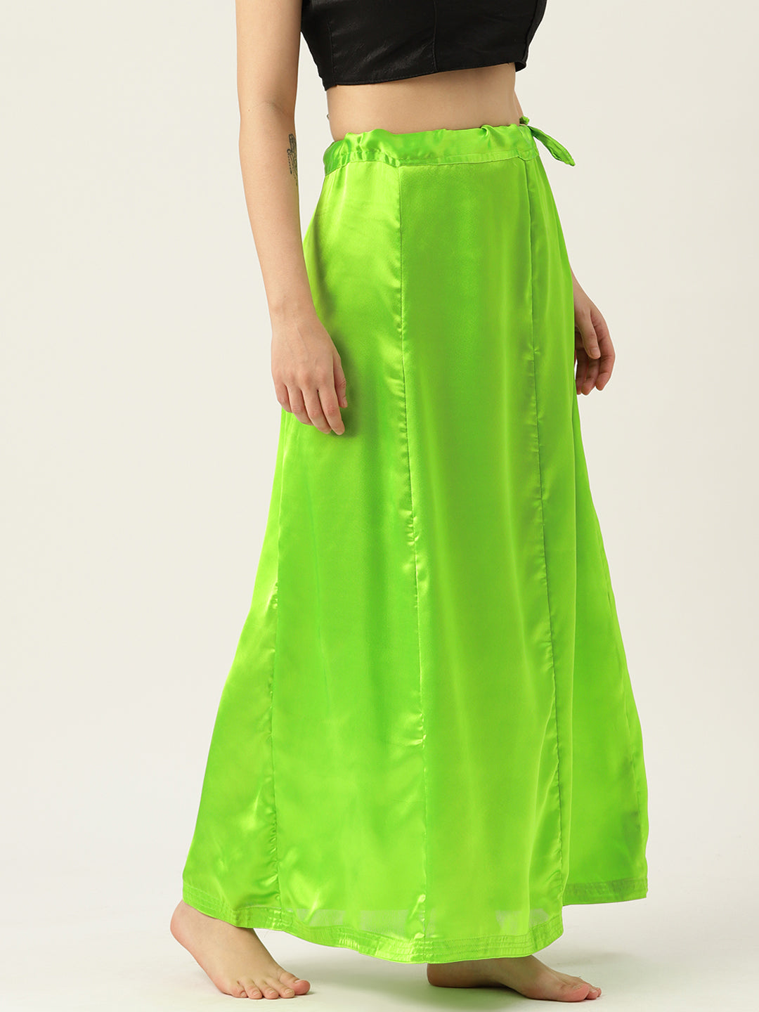 Women Saree Petticoat / Flared Shaper - Parrot Green