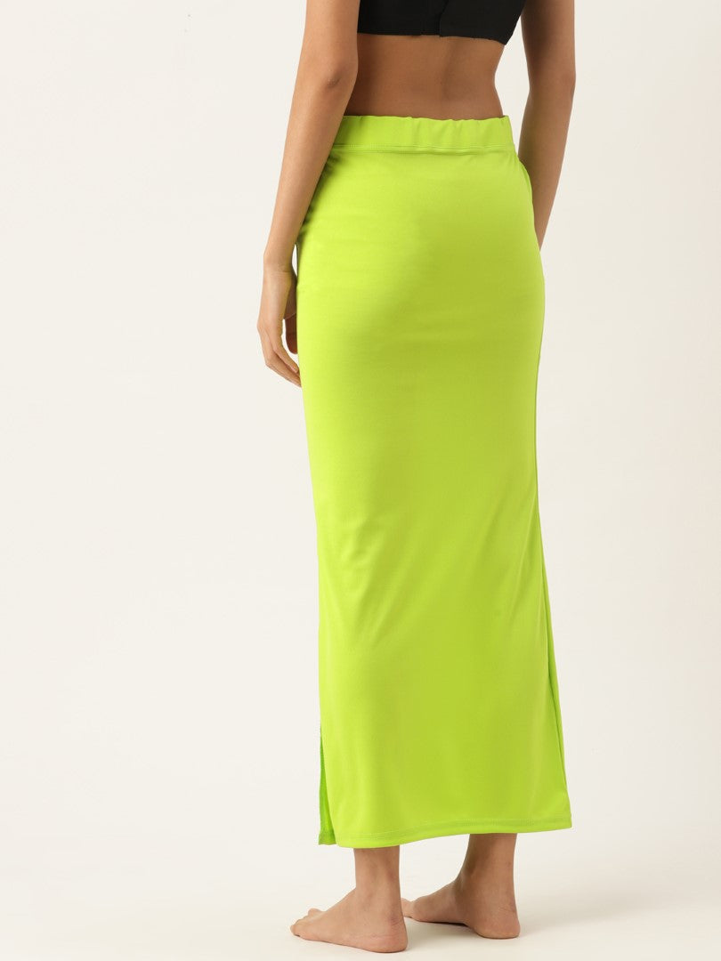 Women Parrot Green Solid Saree Shapewear