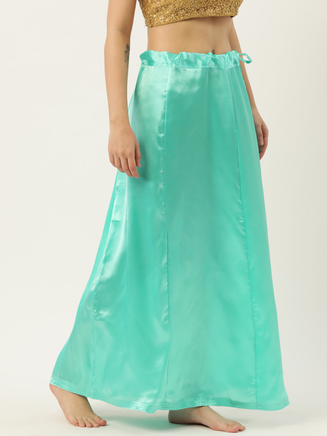 Women Saree Petticoat / Flared Shaper - Sea Green